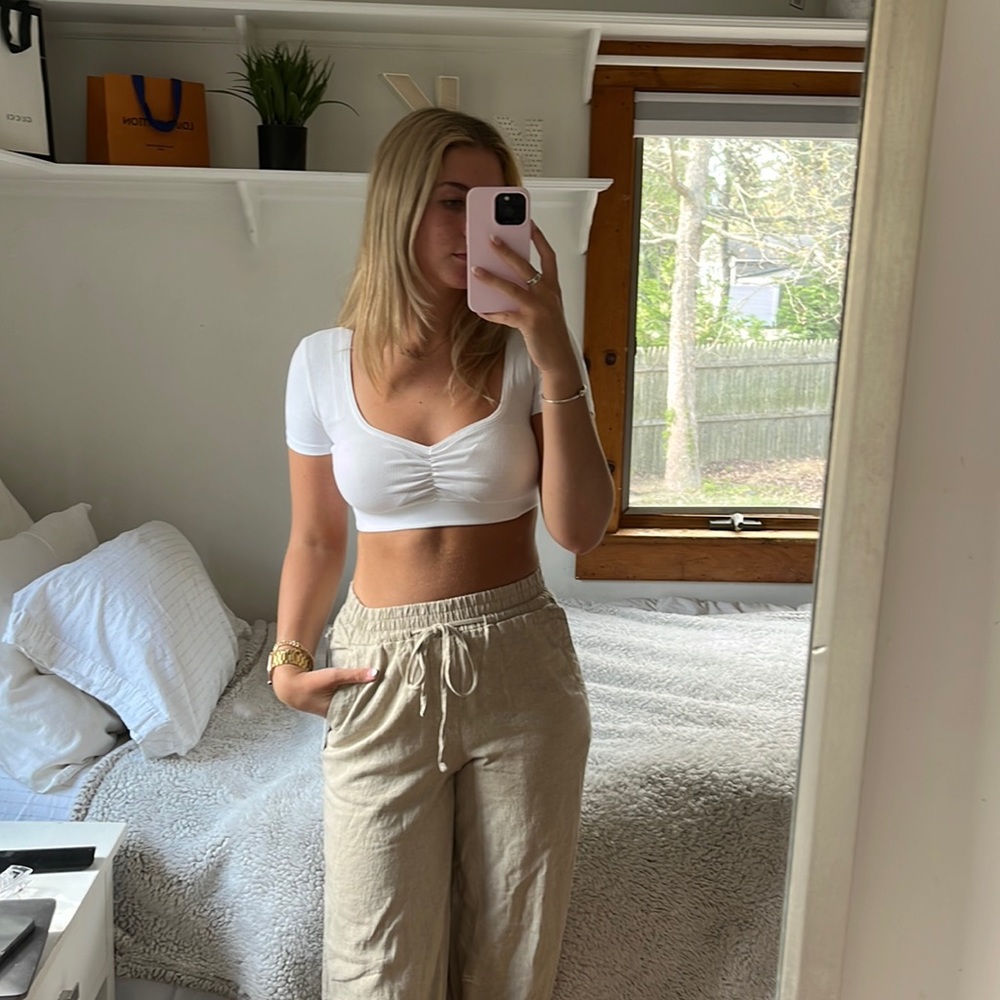 ZARA Cropped White Tee